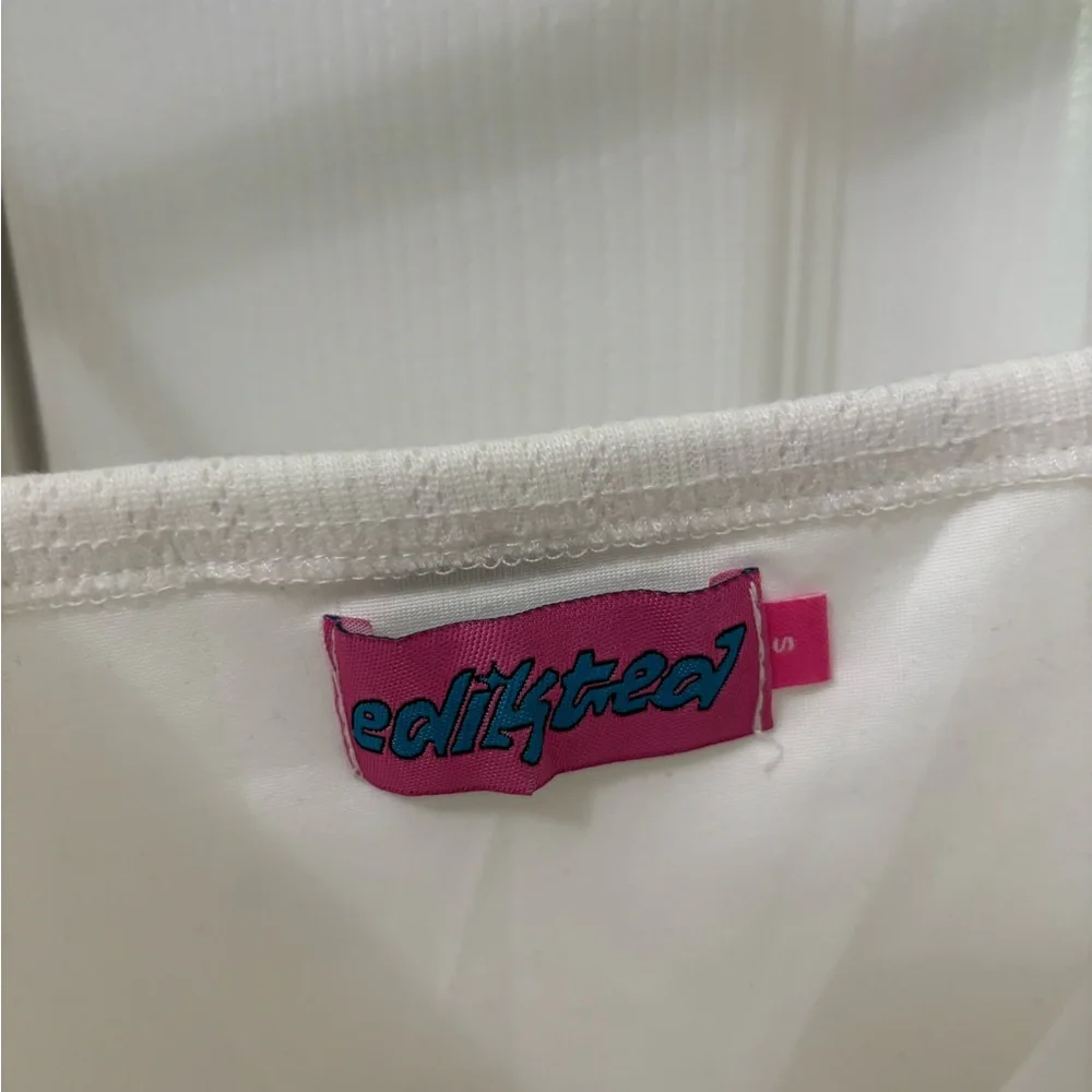 Edikted Pointelle Ruffle Mini Dress - Picture 8 of 8